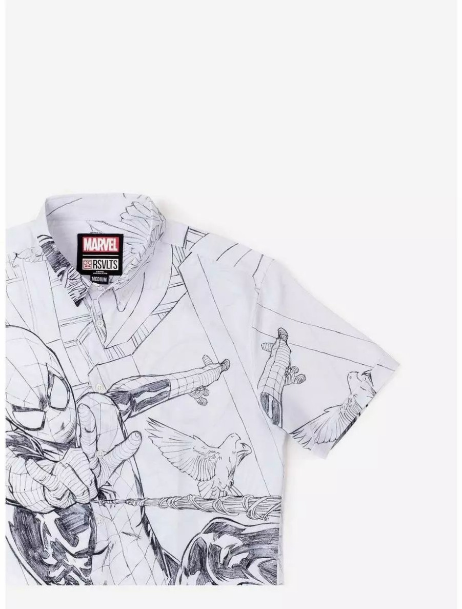 Button-Up Tops * | Boxlunch Rsvlts Marvel Spider-Man "Web Surfing" Kunuflex Short Sleeve Shirt