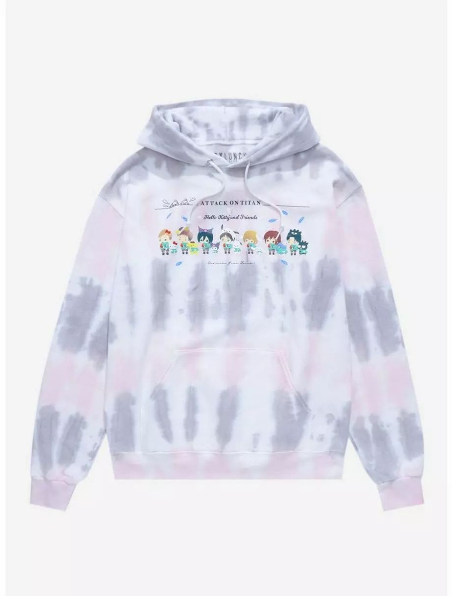 Hoodies * | Sanrio Hello Kitty And Friends X Attack On Titan Tie-Dye Hoodie Boxlunch Exclusive