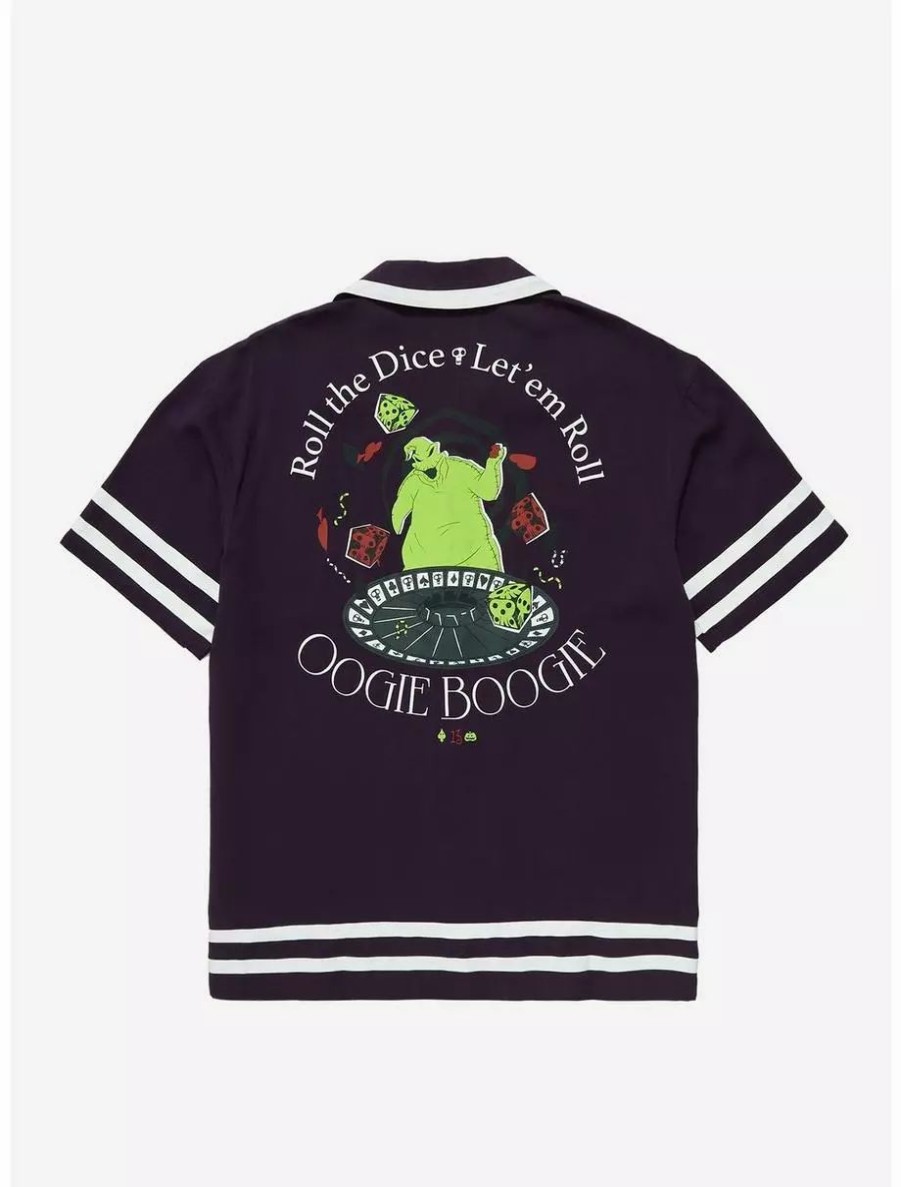 Button-Up Tops * | Disney The Nightmare Before Christmas Oogie Boogie Dice Roll League Button-Up Boxlunch Exclusive