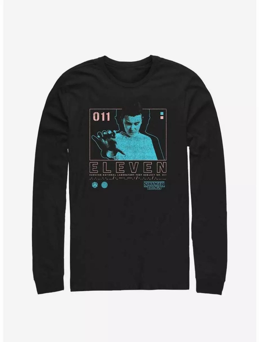 Long Sleeves * | Boxlunch Stranger Things Eleven Infographic Long-Sleeve T-Shirt