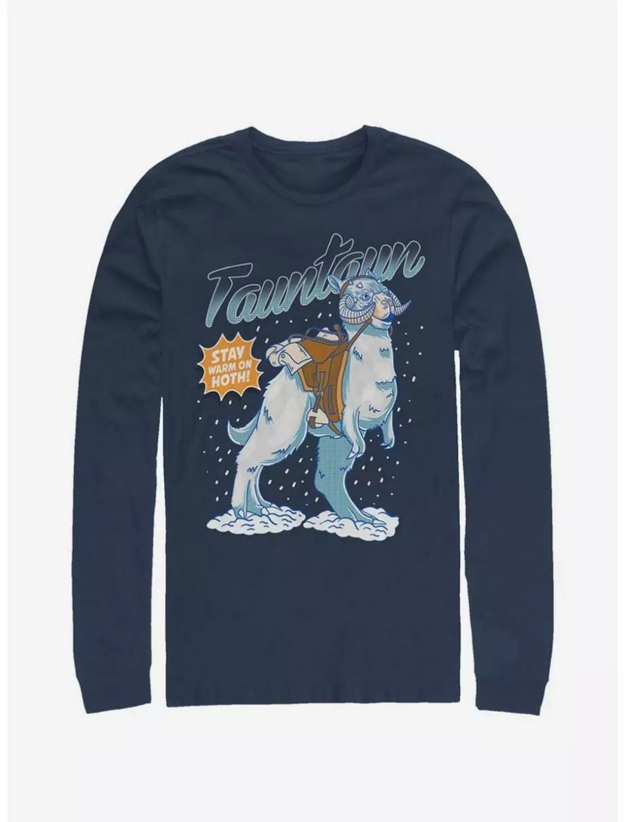 Long Sleeves * | Boxlunch Star Wars Snowy Tauntaun Long-Sleeve T-Shirt