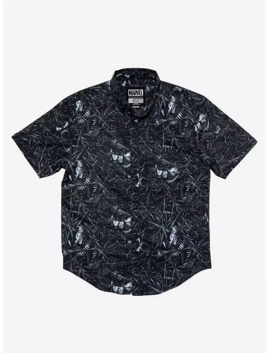 Button-Up Tops * | Boxlunch Rsvlts Marvel Venom We Are Venom Kunuflex Short Sleeve Shirt