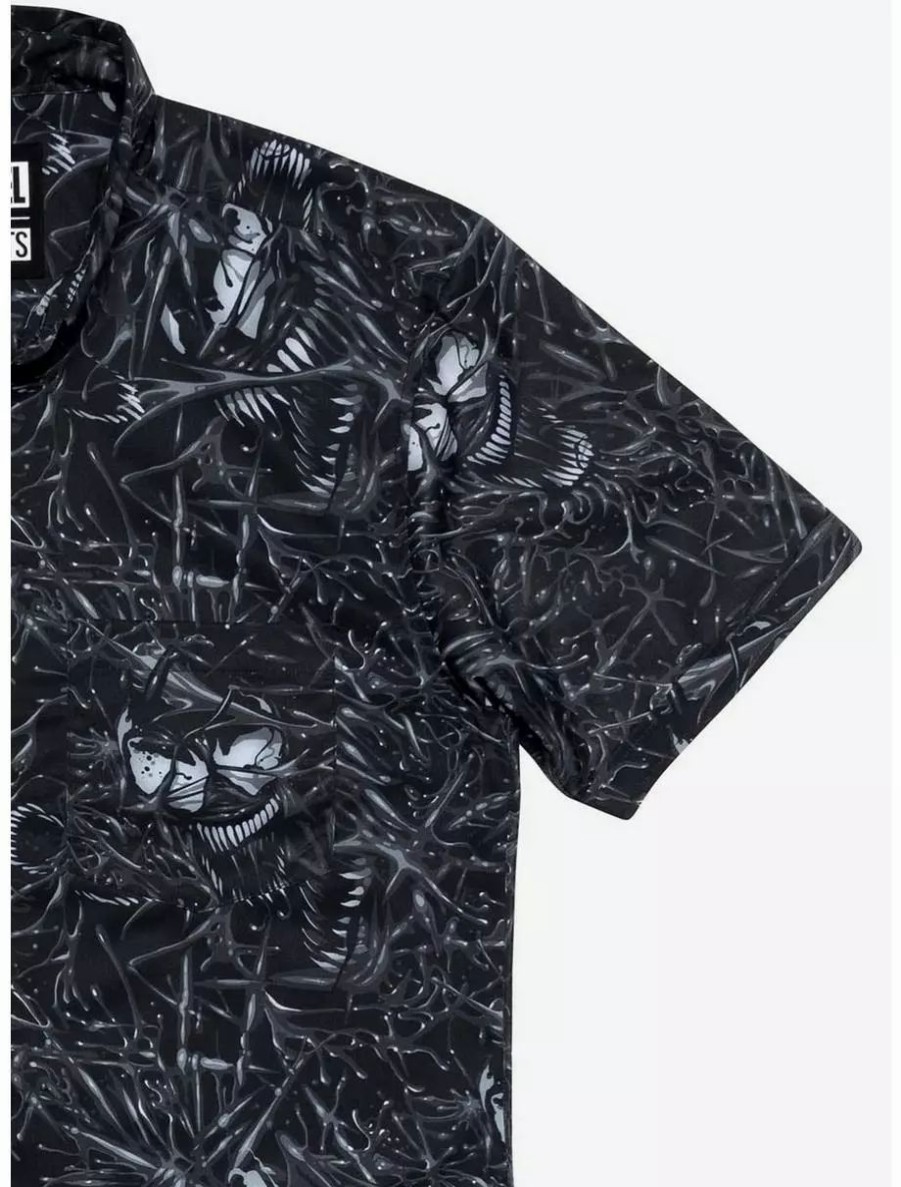 Button-Up Tops * | Boxlunch Rsvlts Marvel Venom We Are Venom Kunuflex Short Sleeve Shirt