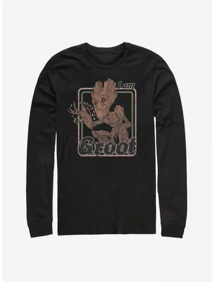 Long Sleeves * | Boxlunch Marvel Guardians Of The Galaxy Vintage I Am Groot Long-Sleeve T-Shirt