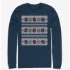 Long Sleeves * | Boxlunch Marvel Deadpool Christmas Pattern Long-Sleeve T-Shirt