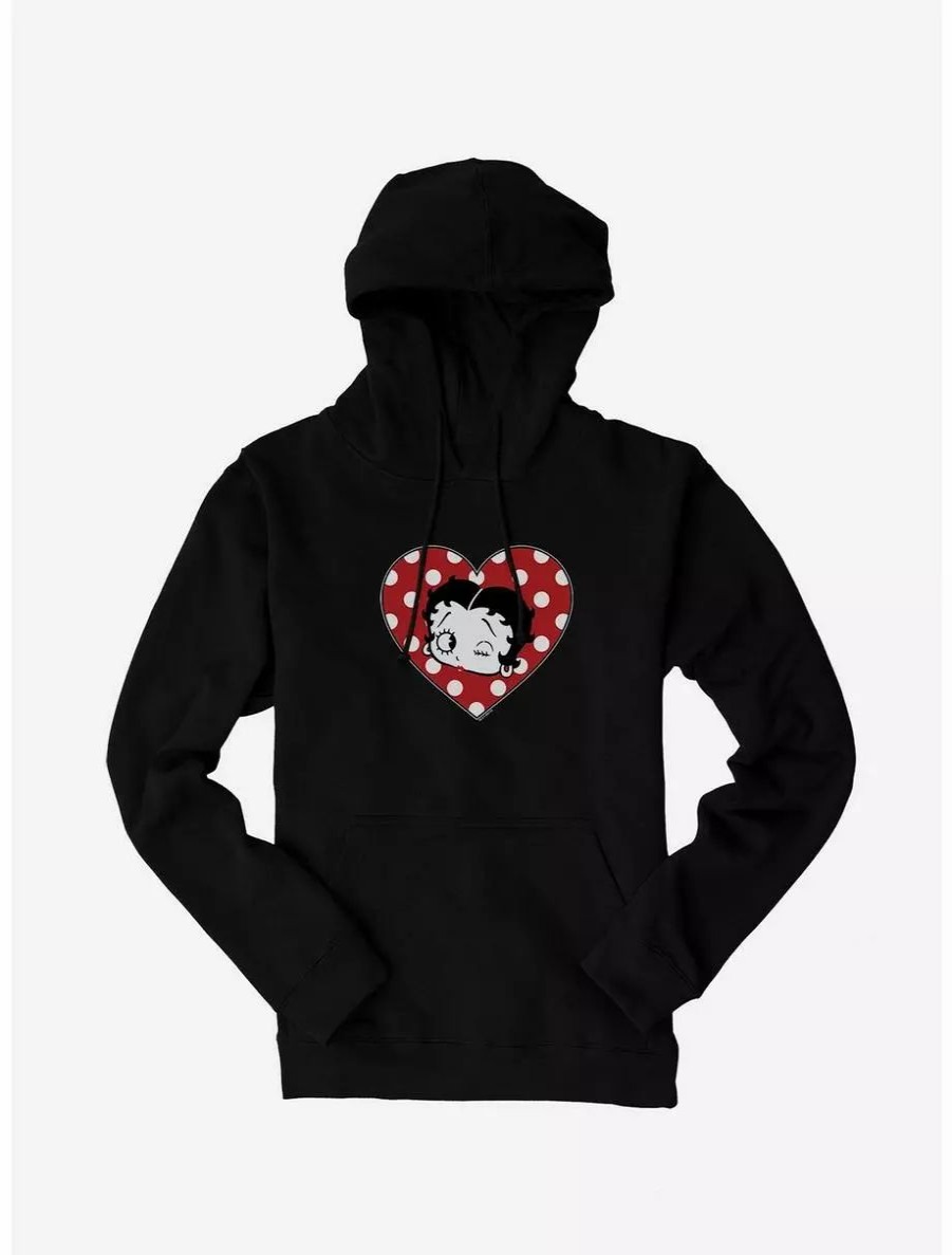 Hoodies * | Boxlunch Betty Boop Spotted In Love Hoodie