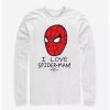 Long Sleeves * | Boxlunch Marvel Spider-Man: No Way Home Love Spider-Man Mask Long-Sleeve T-Shirt