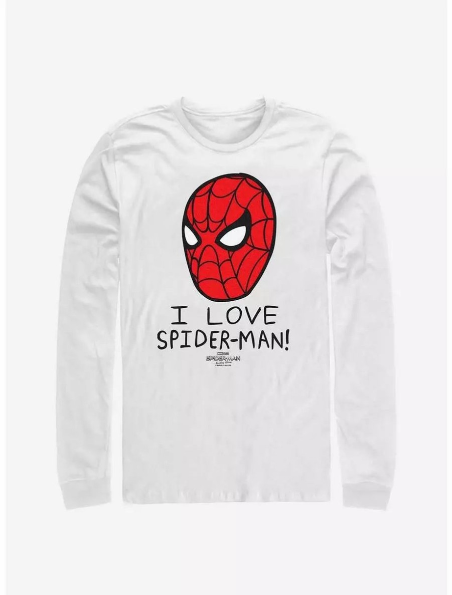 Long Sleeves * | Boxlunch Marvel Spider-Man: No Way Home Love Spider-Man Mask Long-Sleeve T-Shirt