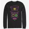 Long Sleeves * | Boxlunch Disney The Princess And The Frog Facilier Tarot Skull Long-Sleeve T-Shirt