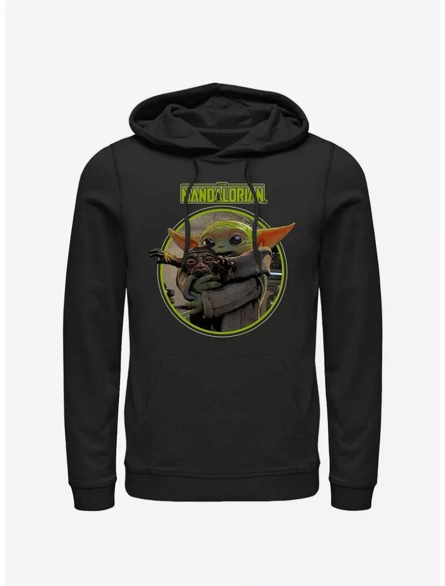 Hoodies * | Star Wars The Mandalorian Grogu Hugging An Anzellan Hoodie Boxlunch Web Exclusive