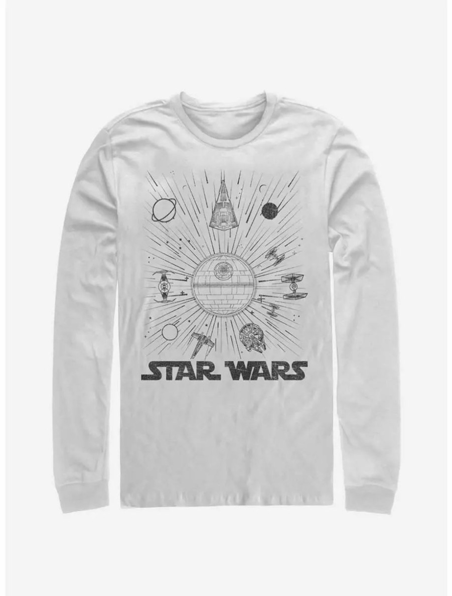 Long Sleeves * | Boxlunch Star Wars Ships Burst Long-Sleeve T-Shirt