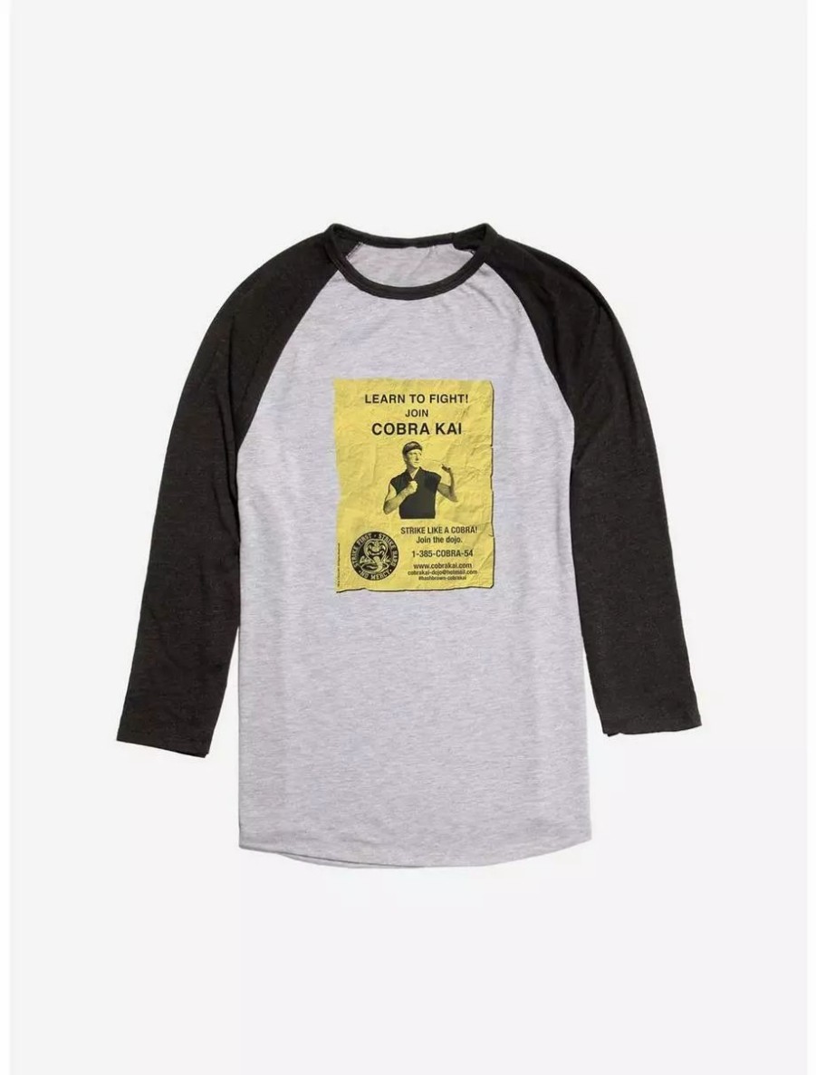 Long Sleeves * | Boxlunch Cobra Kai Dojo Flyer Raglan