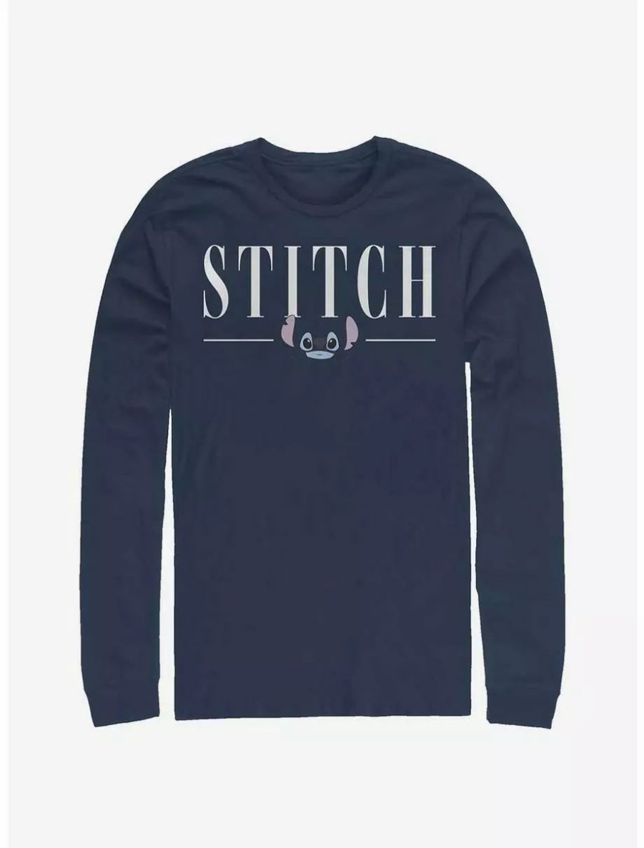 Long Sleeves * | Boxlunch Disney Lilo & Stitch Title Long-Sleeve T-Shirt