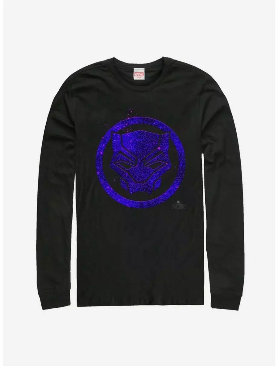 Long Sleeves * | Boxlunch Marvel Black Panther 2018 Ember Mask Long Sleeve T-Shirt