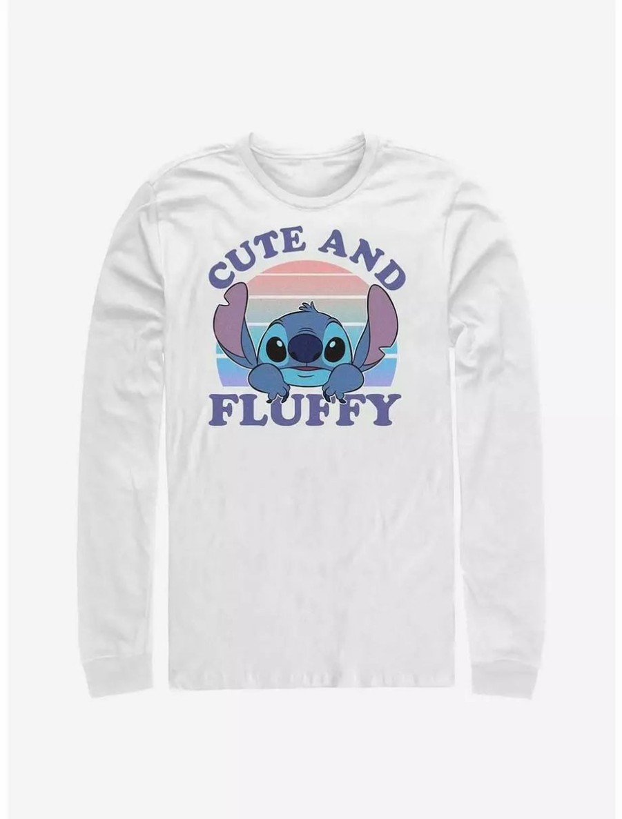 Long Sleeves * | Boxlunch Disney Lilo & Stitch Cute And Fluffy Long-Sleeve T-Shirt