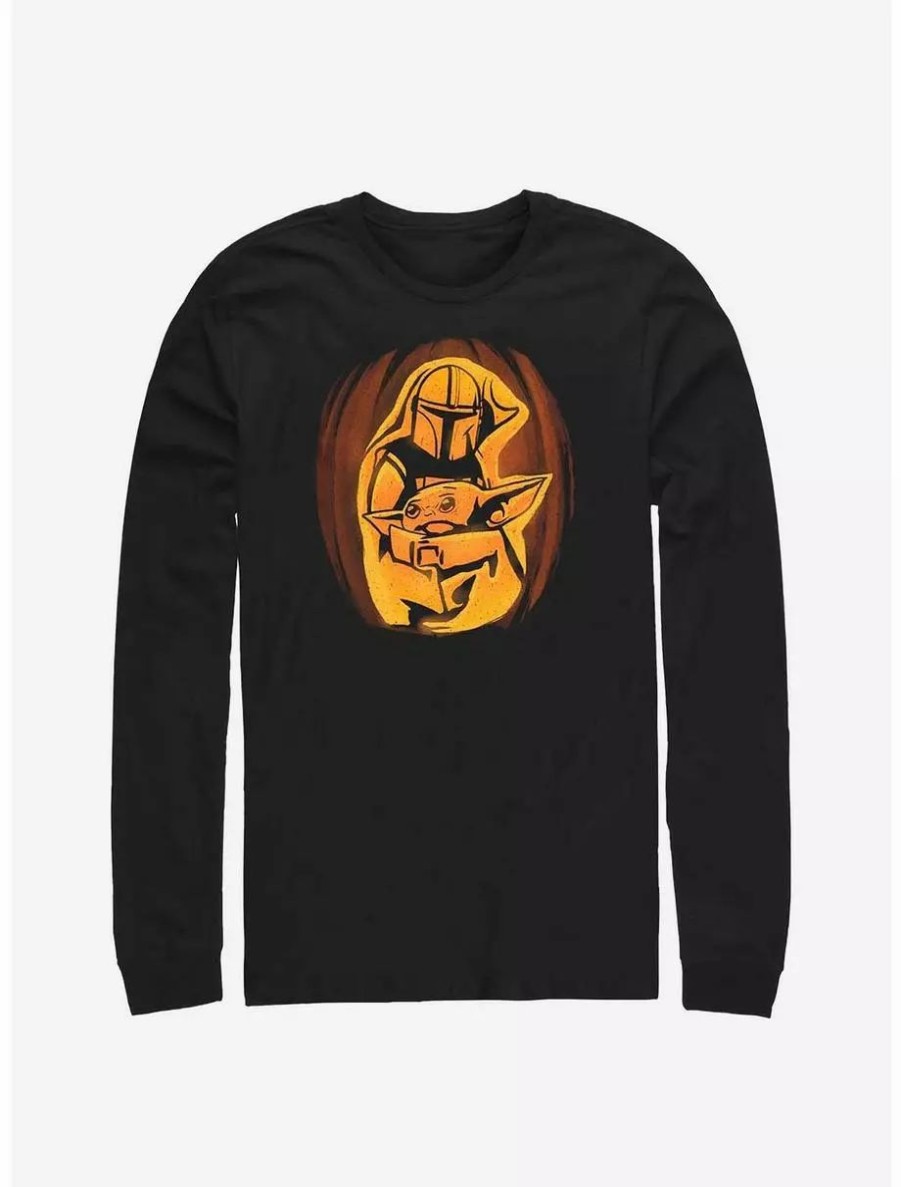 Long Sleeves * | Boxlunch Star Wars The Mandalorian Child Pumpkin Long-Sleeve T-Shirt