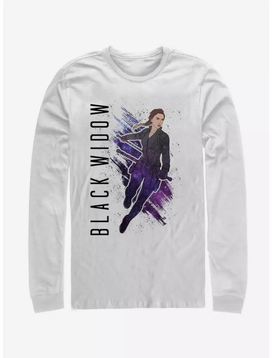 Long Sleeves * | Boxlunch Marvel Avengers: Endgame Black Widow Painted Long Sleeve T-Shirt