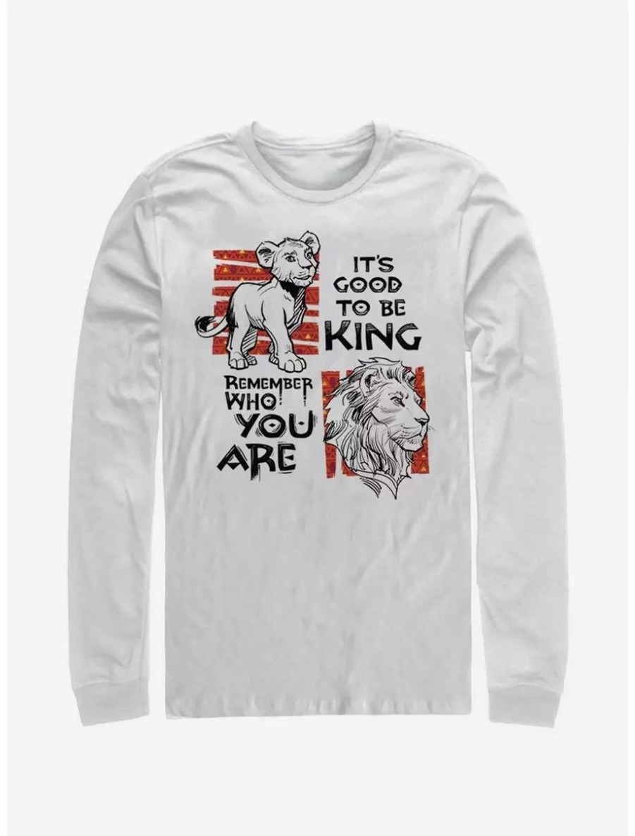 Long Sleeves * | Boxlunch Disney The Lion King 2019 Simba Text Long-Sleeve T-Shirt