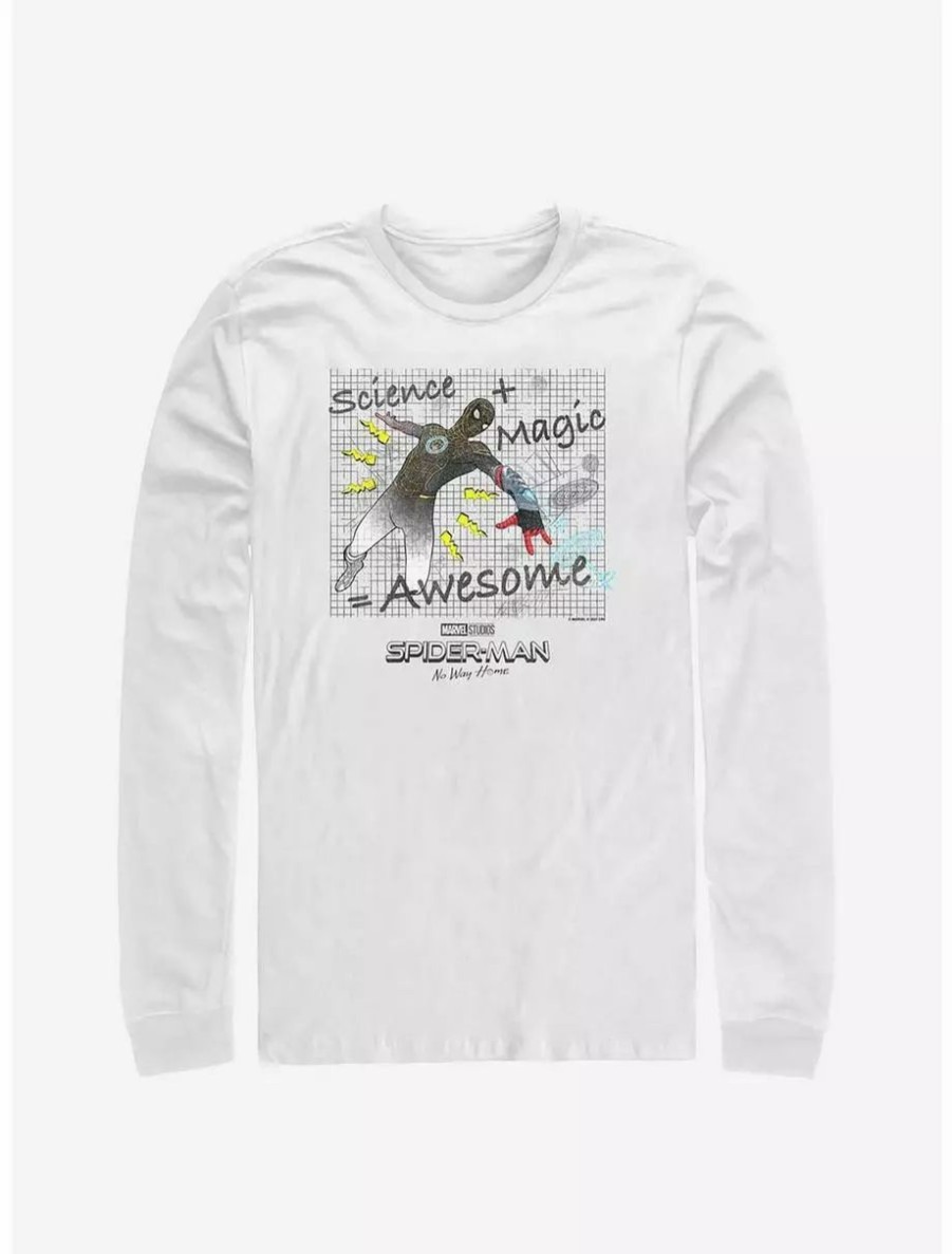 Long Sleeves * | Boxlunch Marvel Spider-Man: No Way Home Science Plus Magic Long-Sleeve T-Shirt