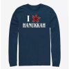 Long Sleeves * | Boxlunch Stranger Things Demogorgon Hanukkah Long-Sleeve T-Shirt