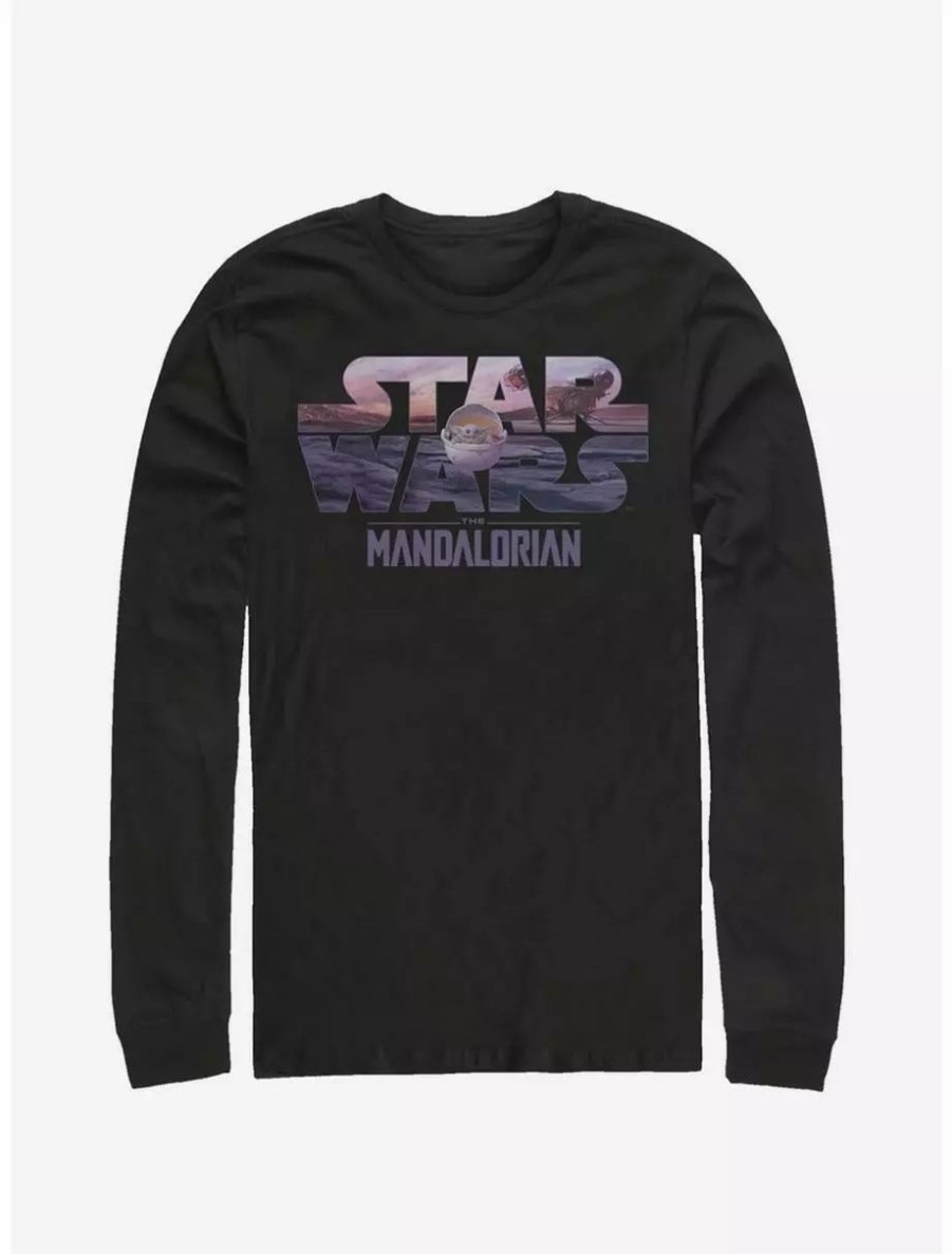 Long Sleeves * | Boxlunch Star Wars The Mandalorian The Child Logo Fill Long-Sleeve T-Shirt