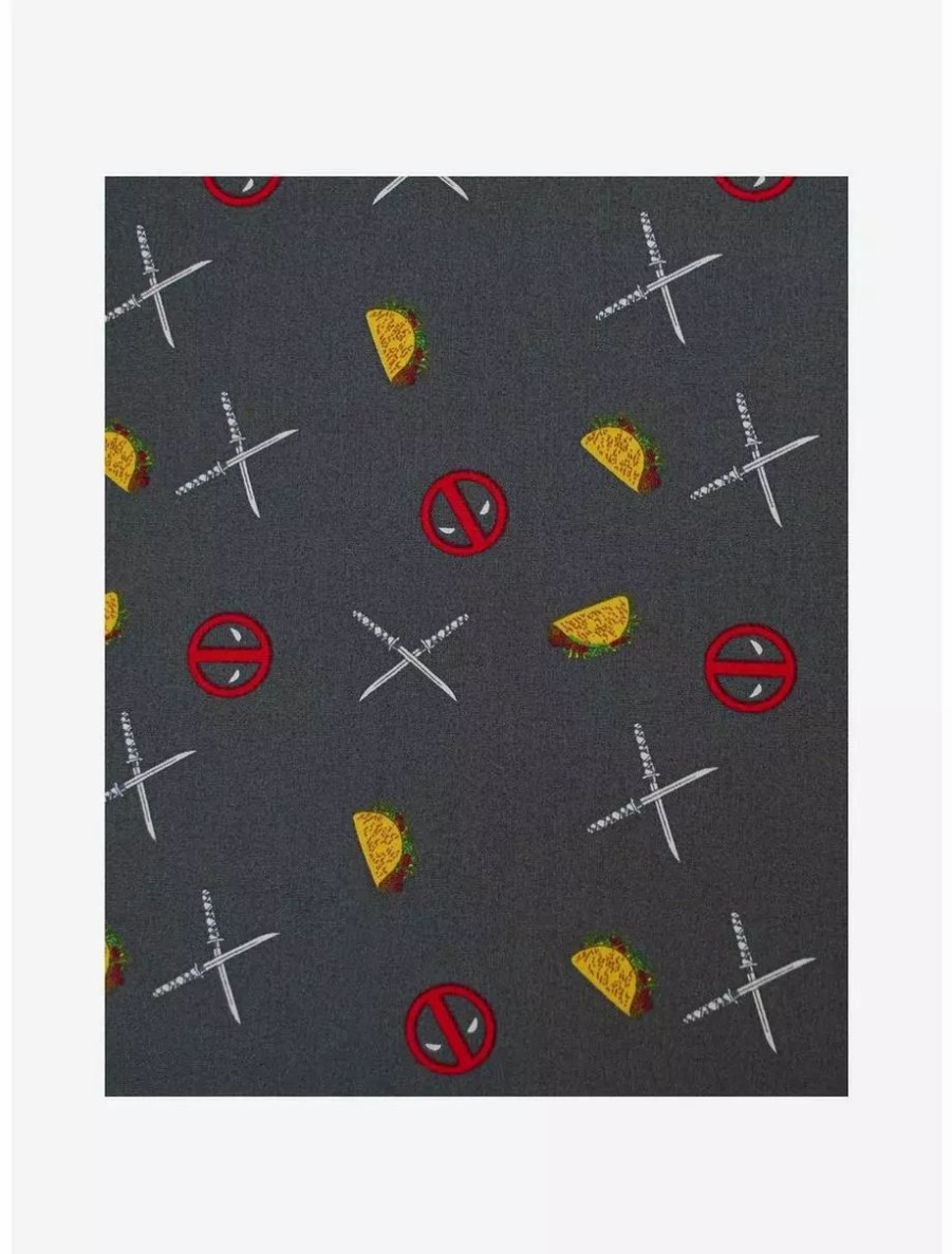 Button-Up Tops * | Boxlunch Marvel Deadpool Taco Party Woven Button-Up