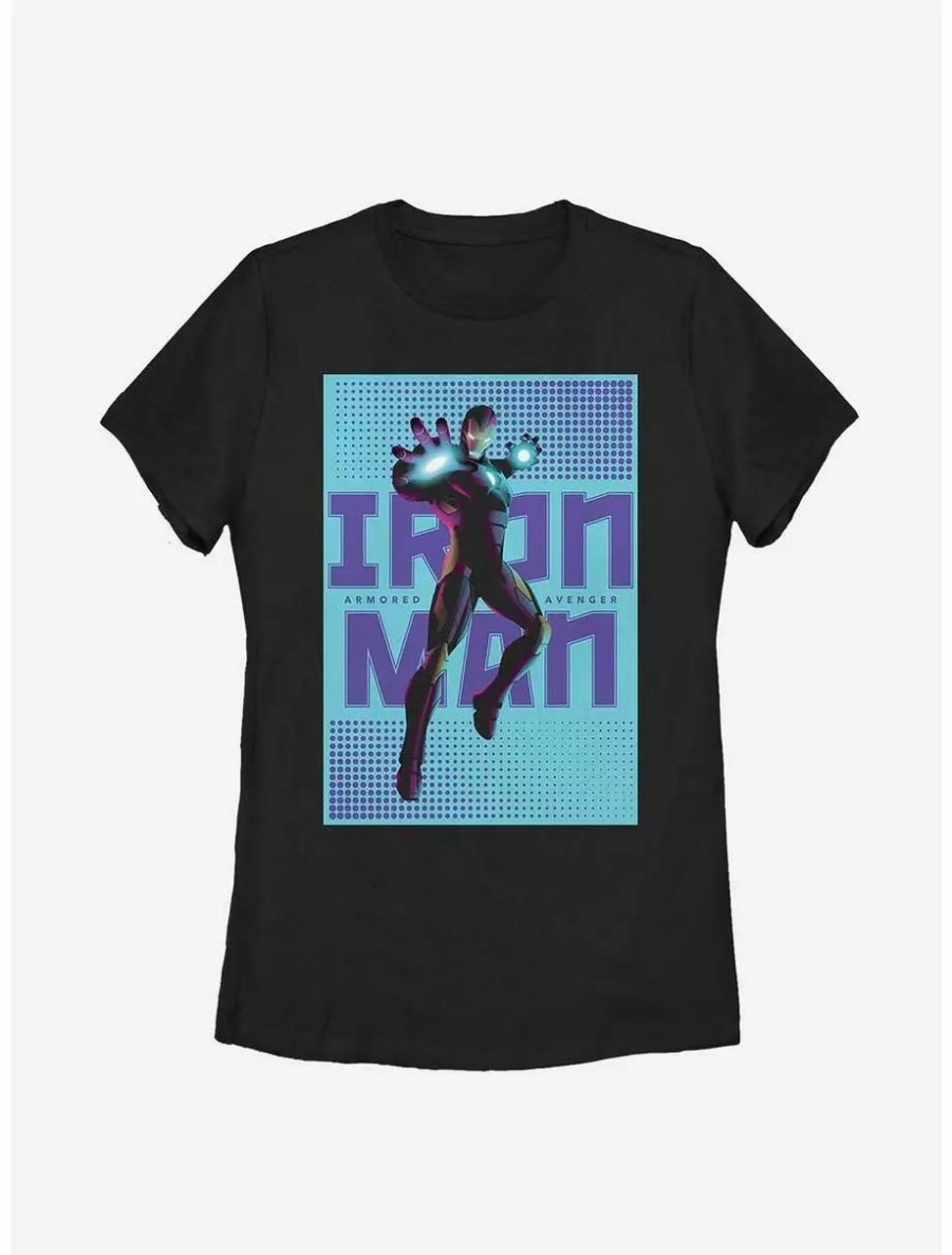 Graphic Tees * | Boxlunch Marvel Iron Man Halftone Iron Man Womens T-Shirt