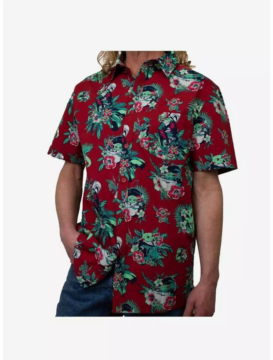 Button-Up Tops * | Boxlunch Star Wars The Mandalorian Grogu This Is The Bouquet Woven Button-Up