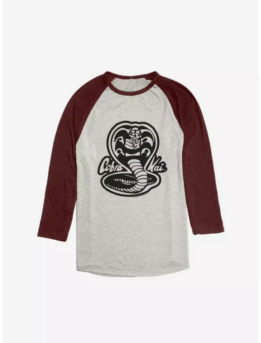 Long Sleeves * | Boxlunch Cobra Kai Simple Snake Logo Raglan