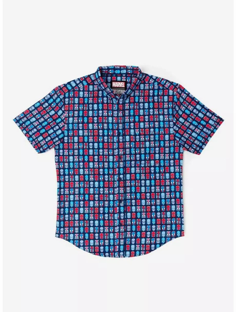 Button-Up Tops * | Boxlunch Rsvlts Marvel Spider-Man "The Spidey Bunch" Kunuflex Short Sleeve Shirt