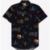 Button-Up Tops * | Disney Pixar Coco Land Of The Dead Scenic Woven Button-Up Boxlunch Exclusive