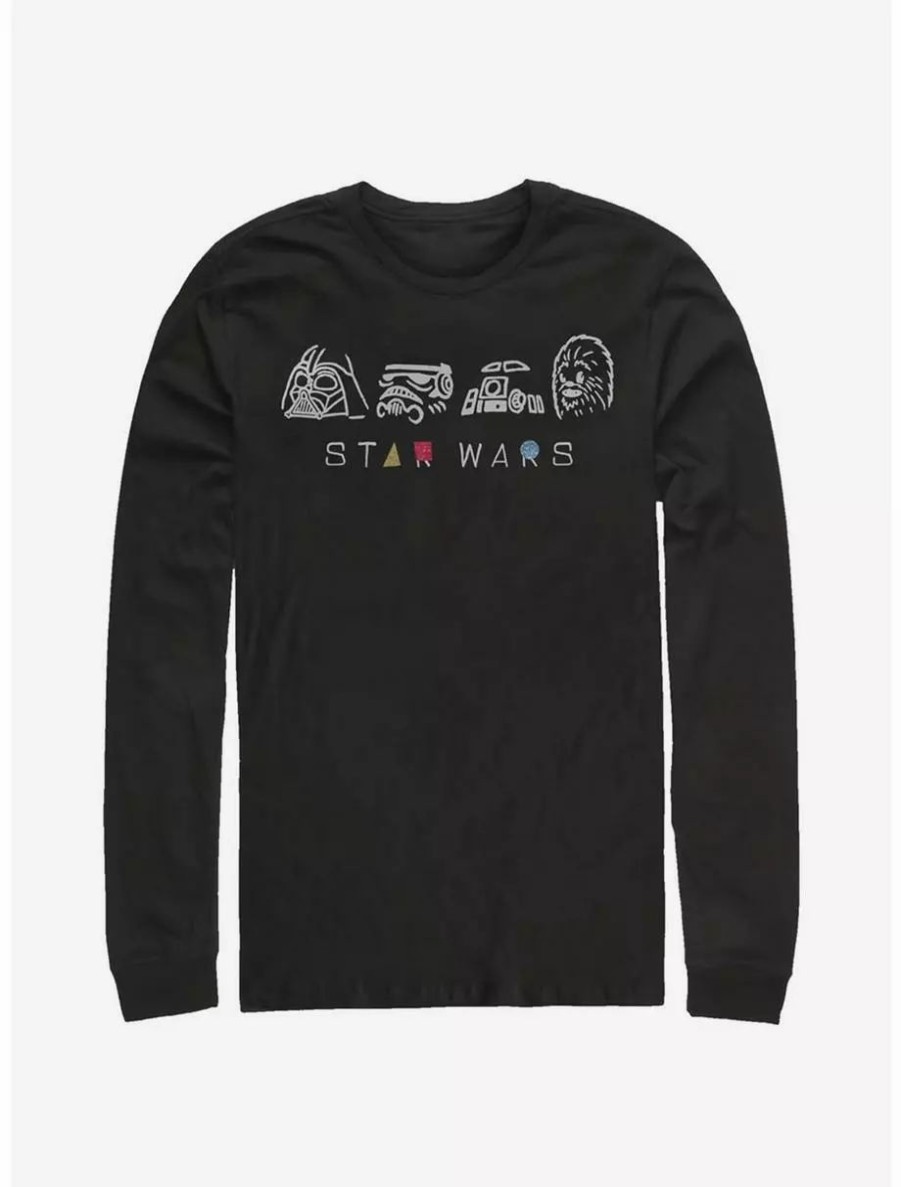 Long Sleeves * | Boxlunch Star Wars Geometry Shine Long-Sleeve T-Shirt