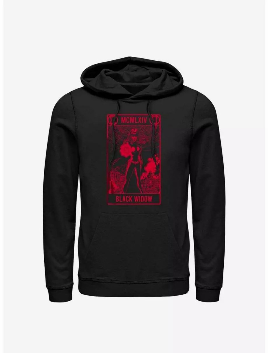 Hoodies * | Boxlunch Marvel Black Widow Tarot Card Hoodie