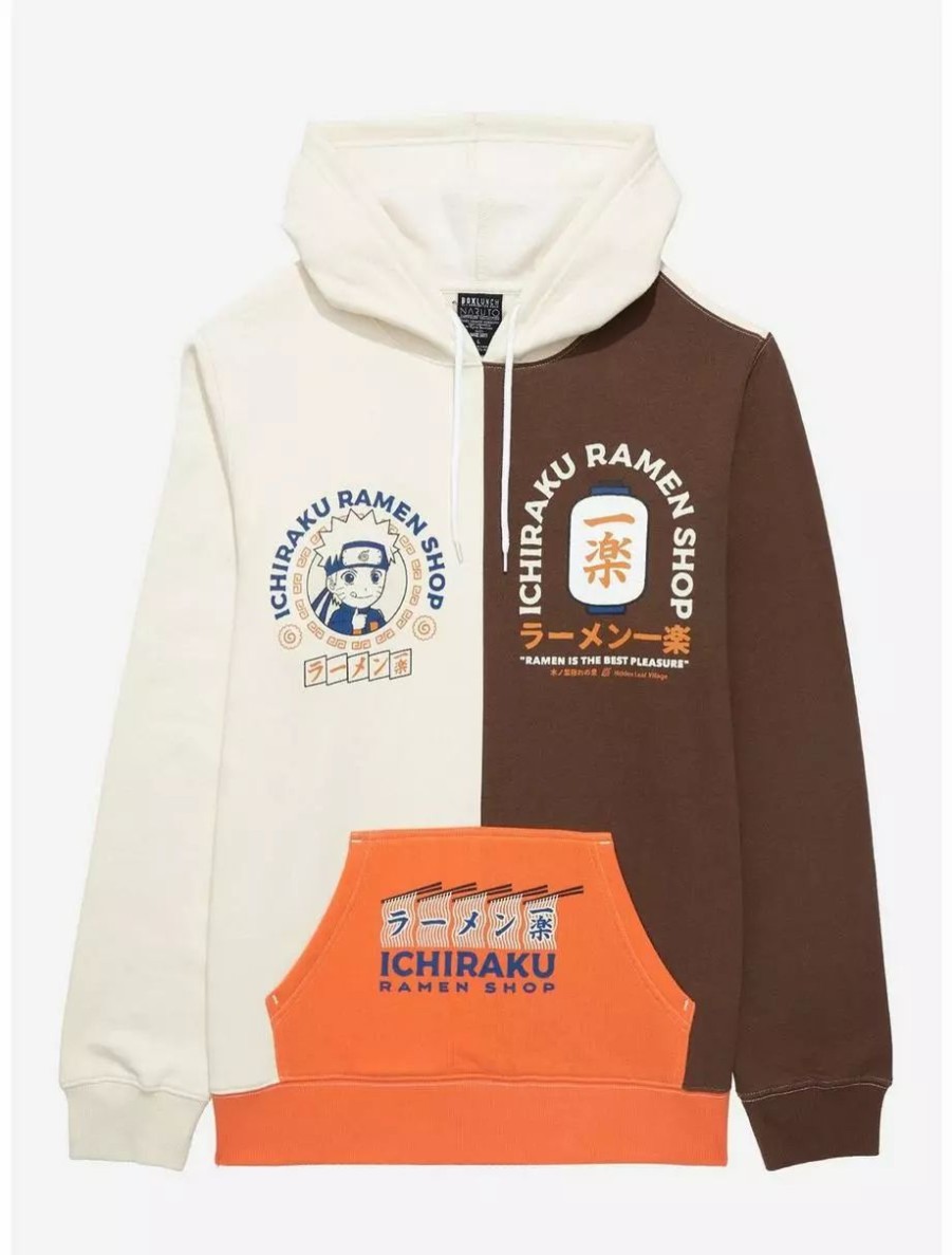 Hoodies * | Naruto Shippuden Chibi Naruto Ichiraku Ramen Shop Color Block Hoodie Boxlunch Exclusive