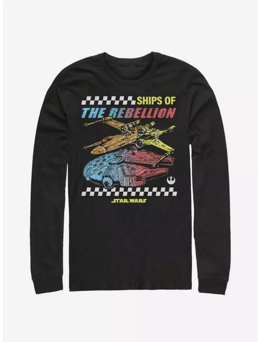 Long Sleeves * | Boxlunch Star Wars Rebel Ships Long-Sleeve T-Shirt