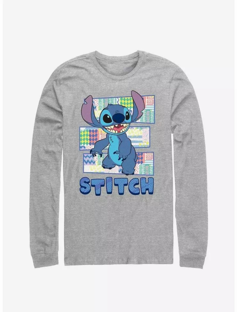 Long Sleeves * | Boxlunch Disney Lilo & Stitch Character Shirt With Pattern Long-Sleeve T-Shirt