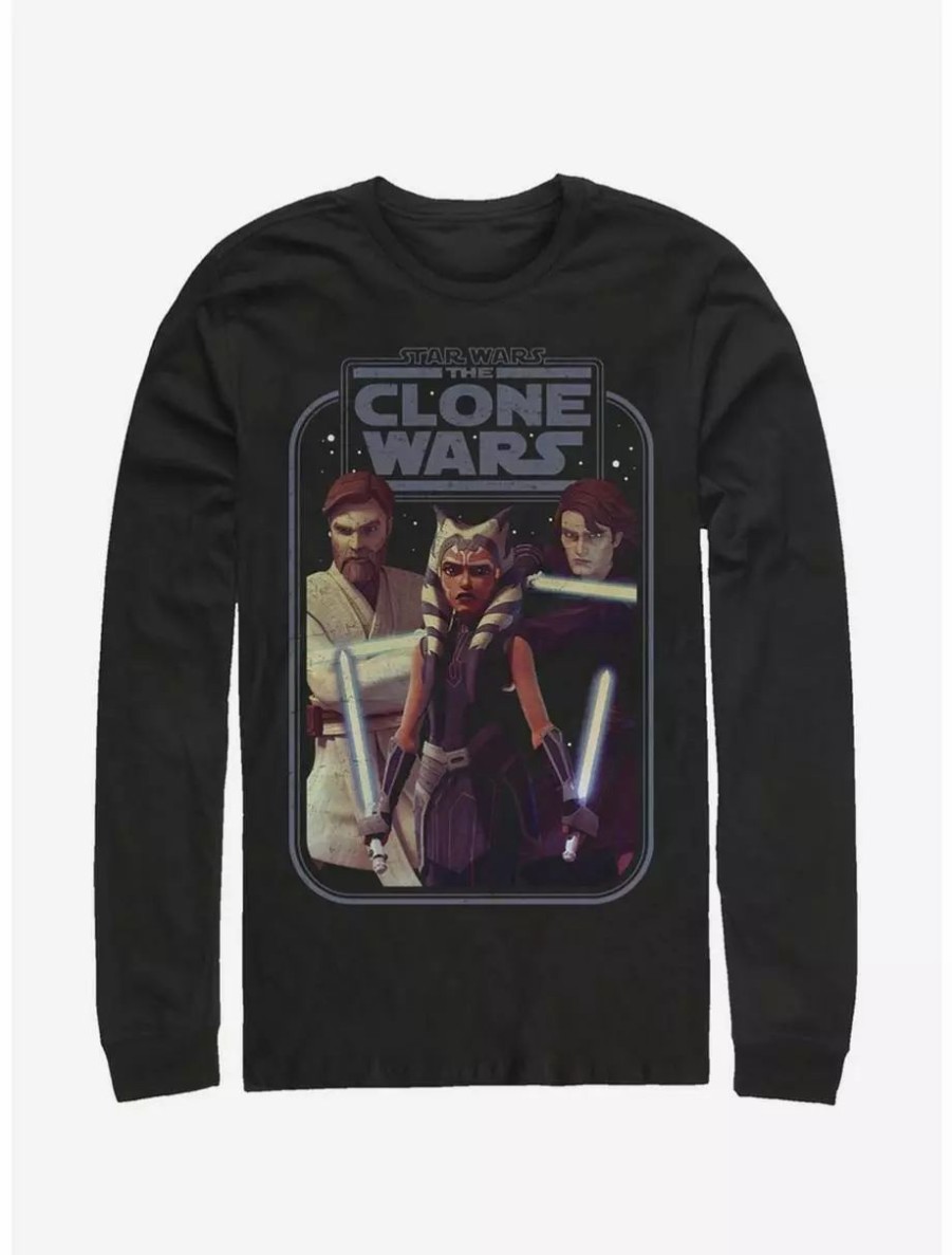 Long Sleeves * | Boxlunch Star Wars: The Clone Wars Ahsoka Hero Group Shot Long-Sleeve T-Shirt