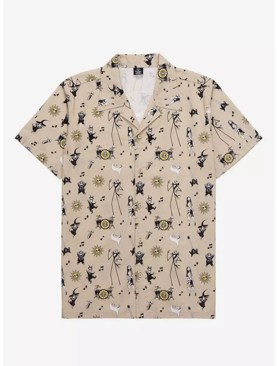 Button-Up Tops * | Disney The Nightmare Before Christmas Music Instruments Woven Button-Up Boxlunch Exclusive