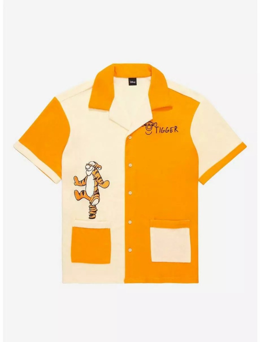 Button-Up Tops * | Disney Winnie The Pooh Tigger Color Blocked Terry Cloth Button-Up Boxlunch Exclusive