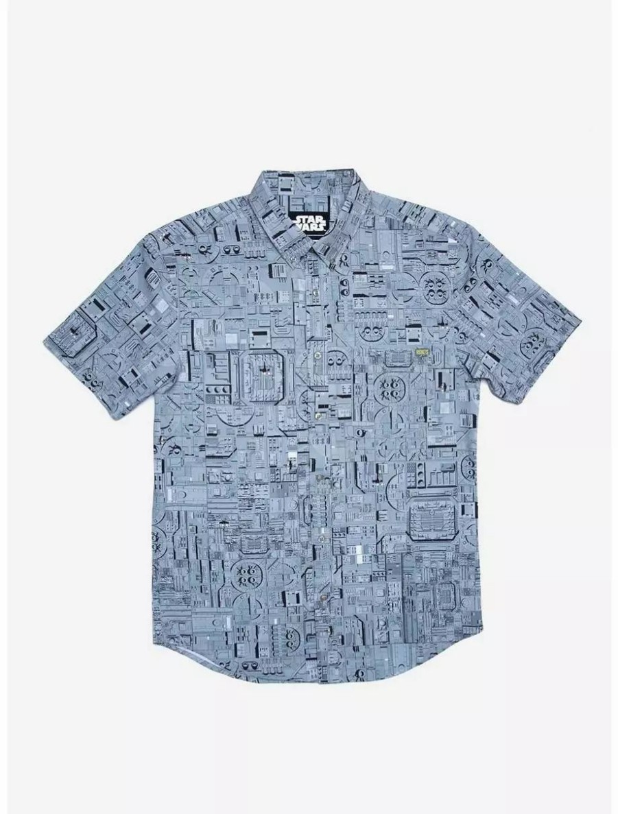 Button-Up Tops * | Boxlunch Rsvlts Star Wars "That'S No Moon" Kunuflex Short Sleeve Shirt