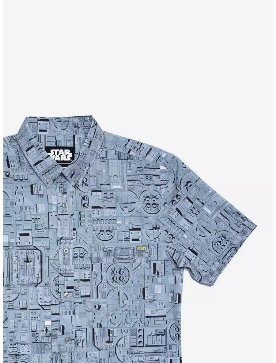 Button-Up Tops * | Boxlunch Rsvlts Star Wars "That'S No Moon" Kunuflex Short Sleeve Shirt