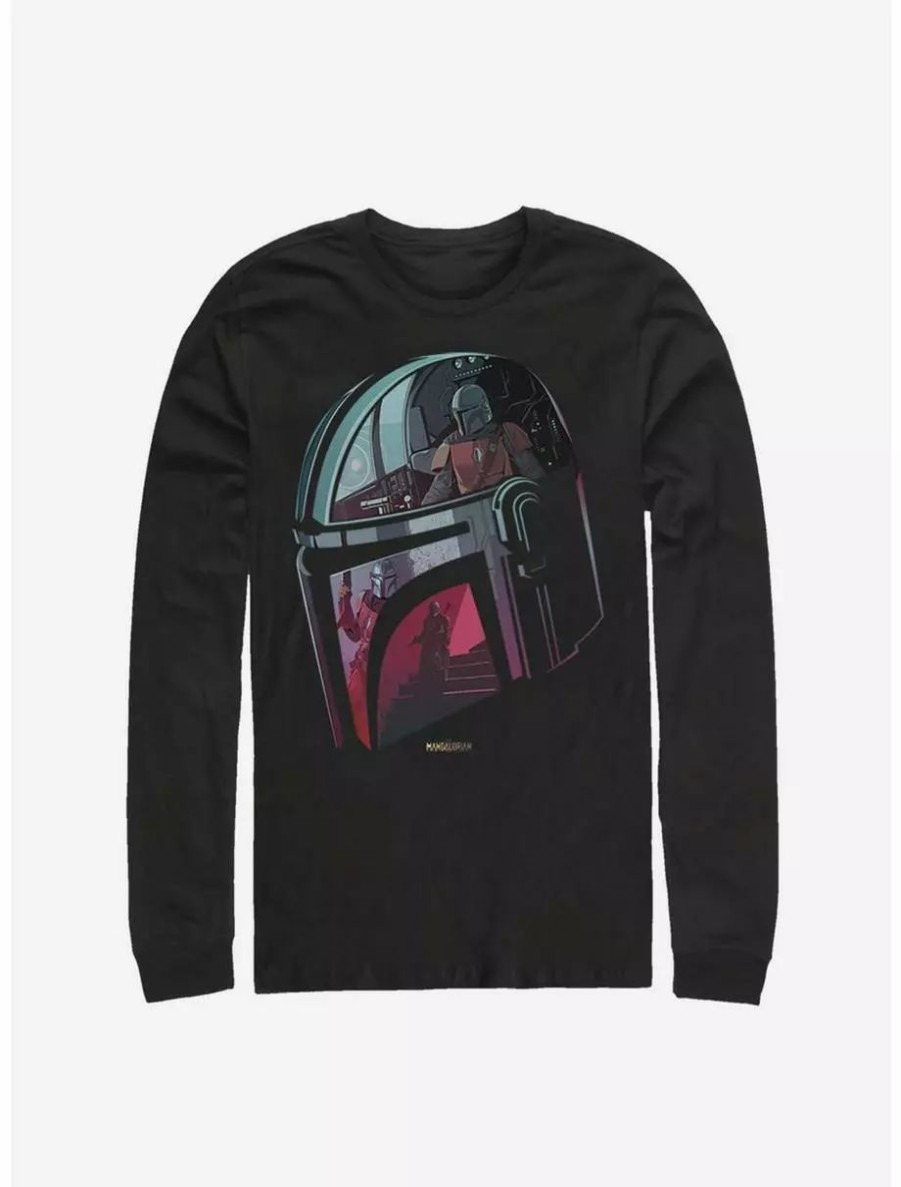 Long Sleeves * | Boxlunch Star Wars The Mandalorian Inside The Helmet Long-Sleeve T-Shirt