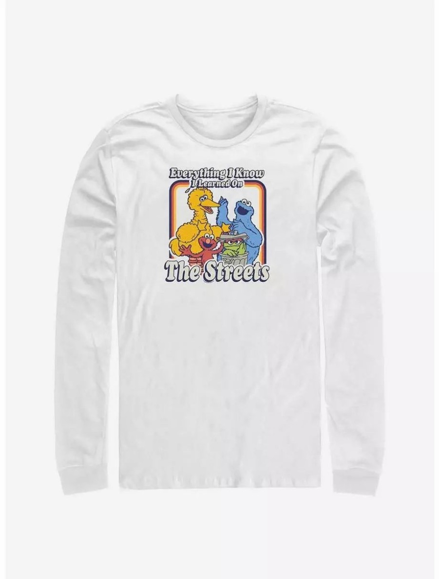 Long Sleeves * | Boxlunch Sesame Street Everything I Know I Learned On The Streets Long-Sleeve T-Shirt