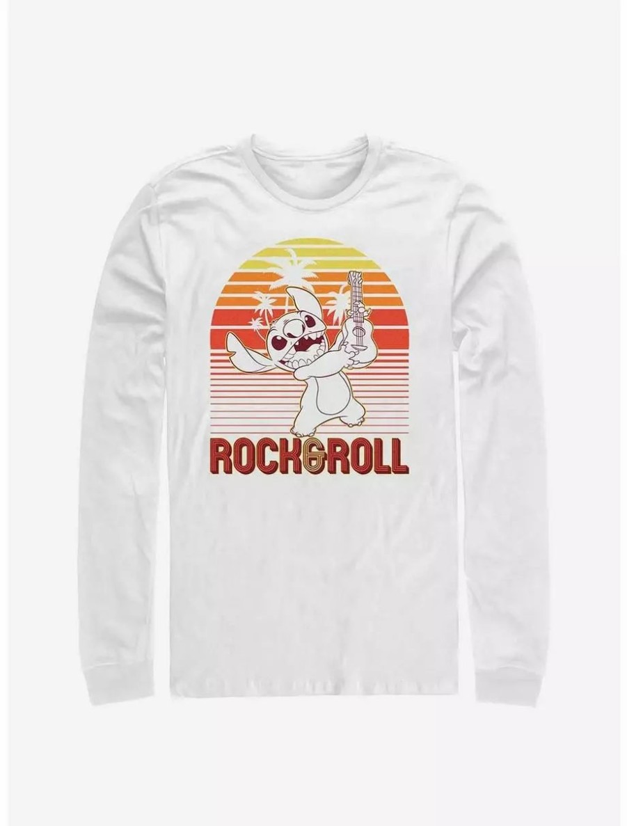 Long Sleeves * | Boxlunch Disney Lilo & Stitch Rock And Roll Stitch Long-Sleeve T-Shirt