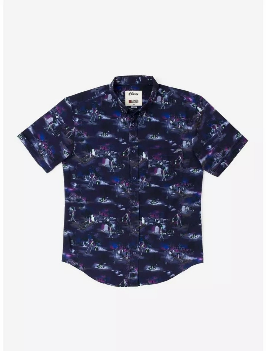 Button-Up Tops * | Boxlunch Rsvlts Disney Hocus Pocus "Billy'S Graveyard Shift" Kunuflex Short Sleeve Shirt