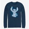 Long Sleeves * | Boxlunch Disney Lilo & Stitch Floral Sketch Long-Sleeve T-Shirt