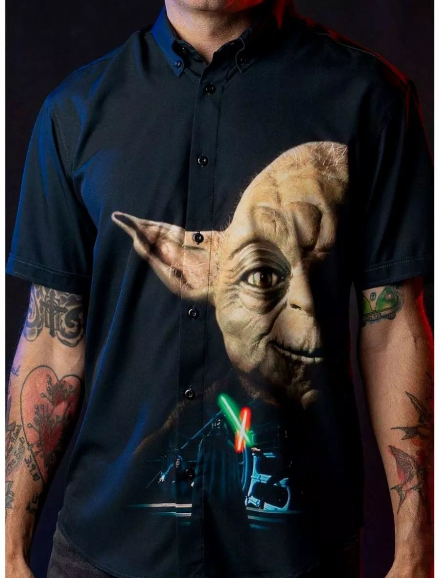 Button-Up Tops * | Boxlunch Rsvlts Star Wars Do Or Do Not Kunuflex Short Sleeve Shirt