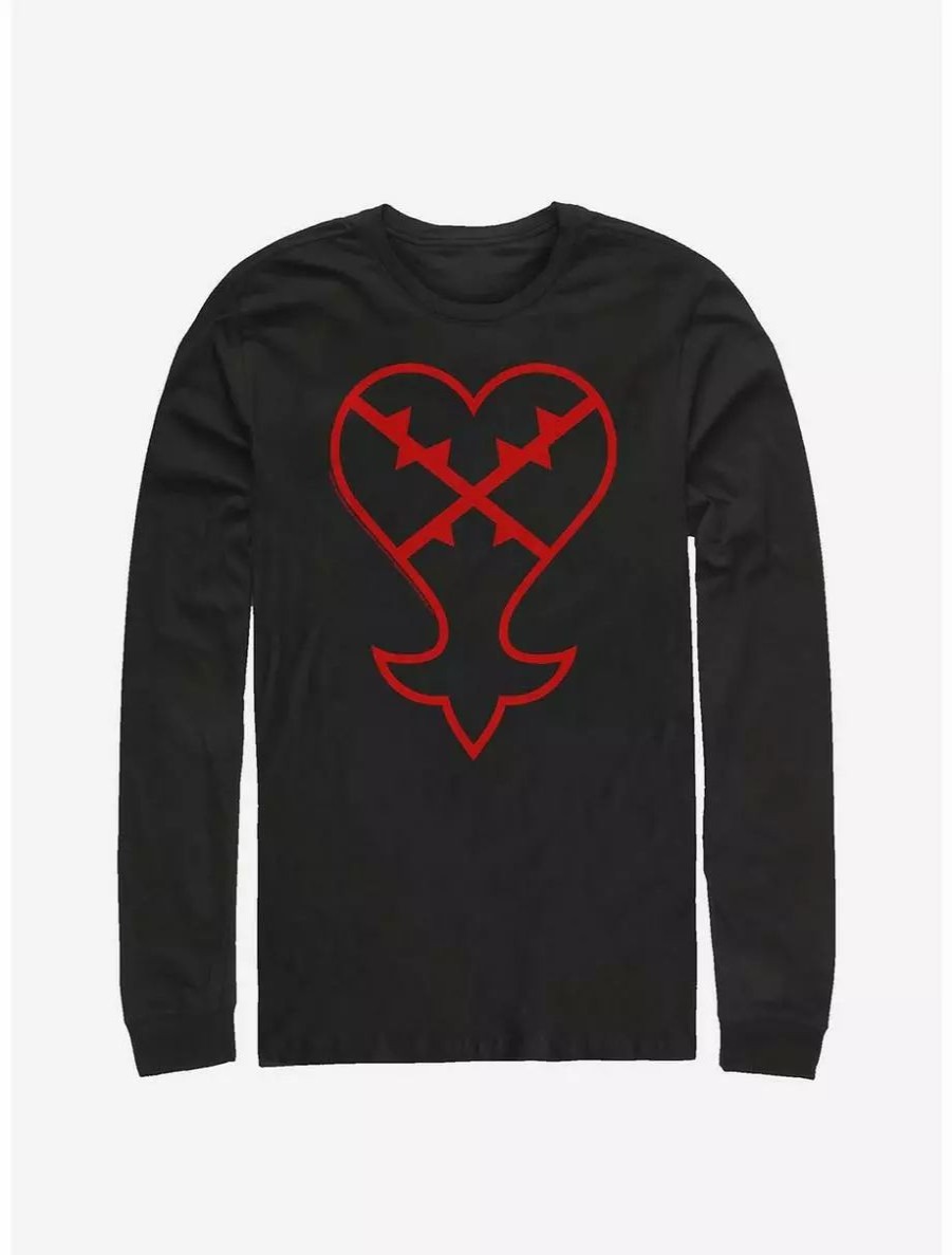 Long Sleeves * | Boxlunch Disney Kingdom Hearts Heartless Symbol Long-Sleeve T-Shirt