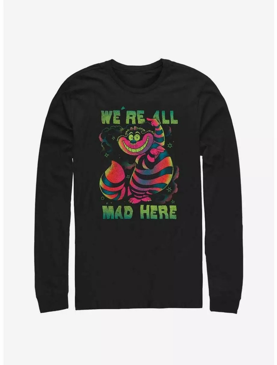 Long Sleeves * | Boxlunch Disney Alice In Wonderland Cheshire Cat Rainbow Long Sleeve T-Shirt