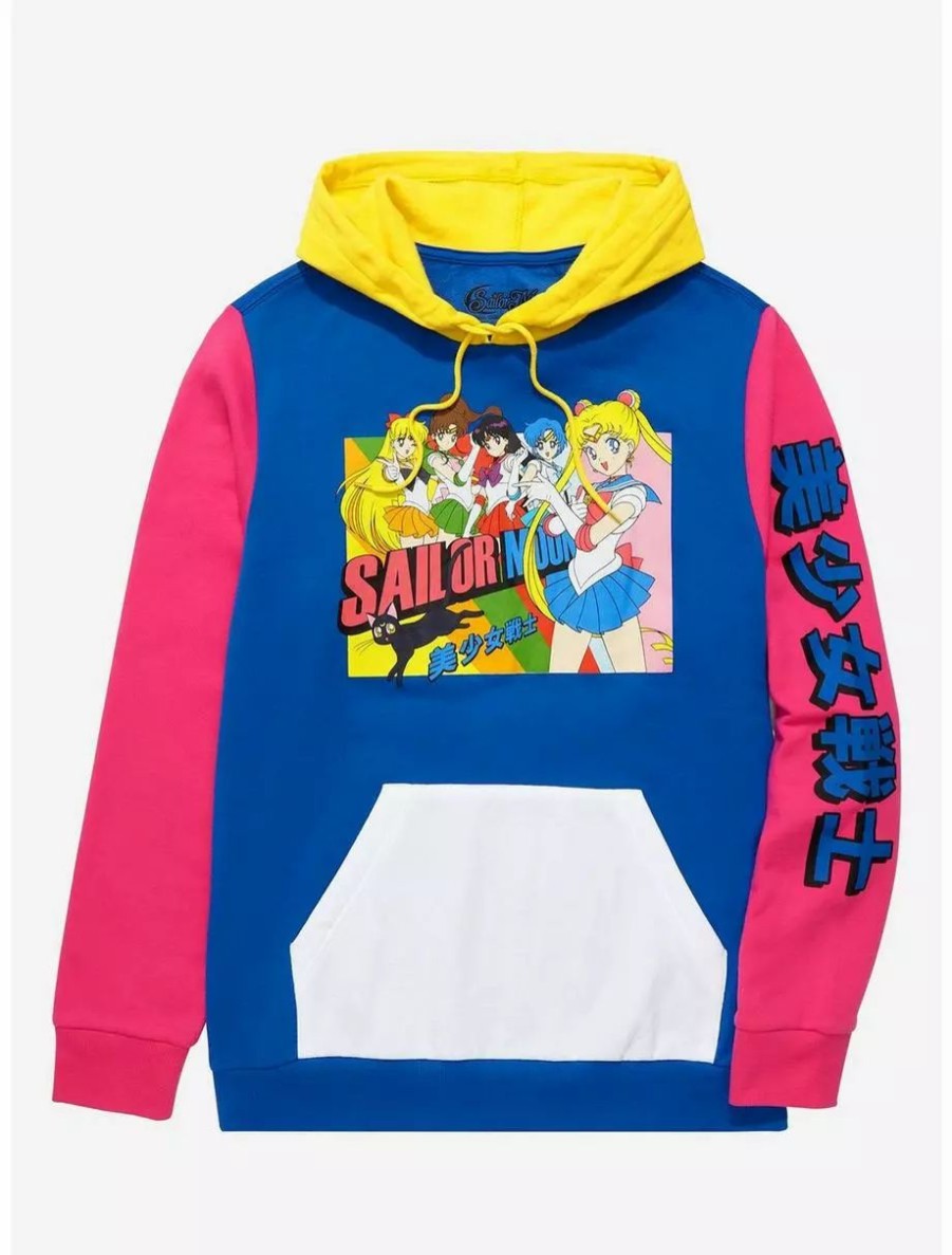 Hoodies * | Pretty Guardian Sailor Moon Sailor Guardians Group Portrait Color Block Hoodie Boxlunch Exclusive